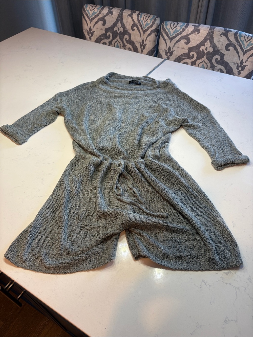 Cozy Knit Romper - Heather Gray